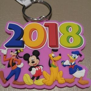 Mickey Pluto Donald Goofy 3D Raised Keychain